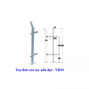 Trụ đơn cao tay uốn dẹt - VB34